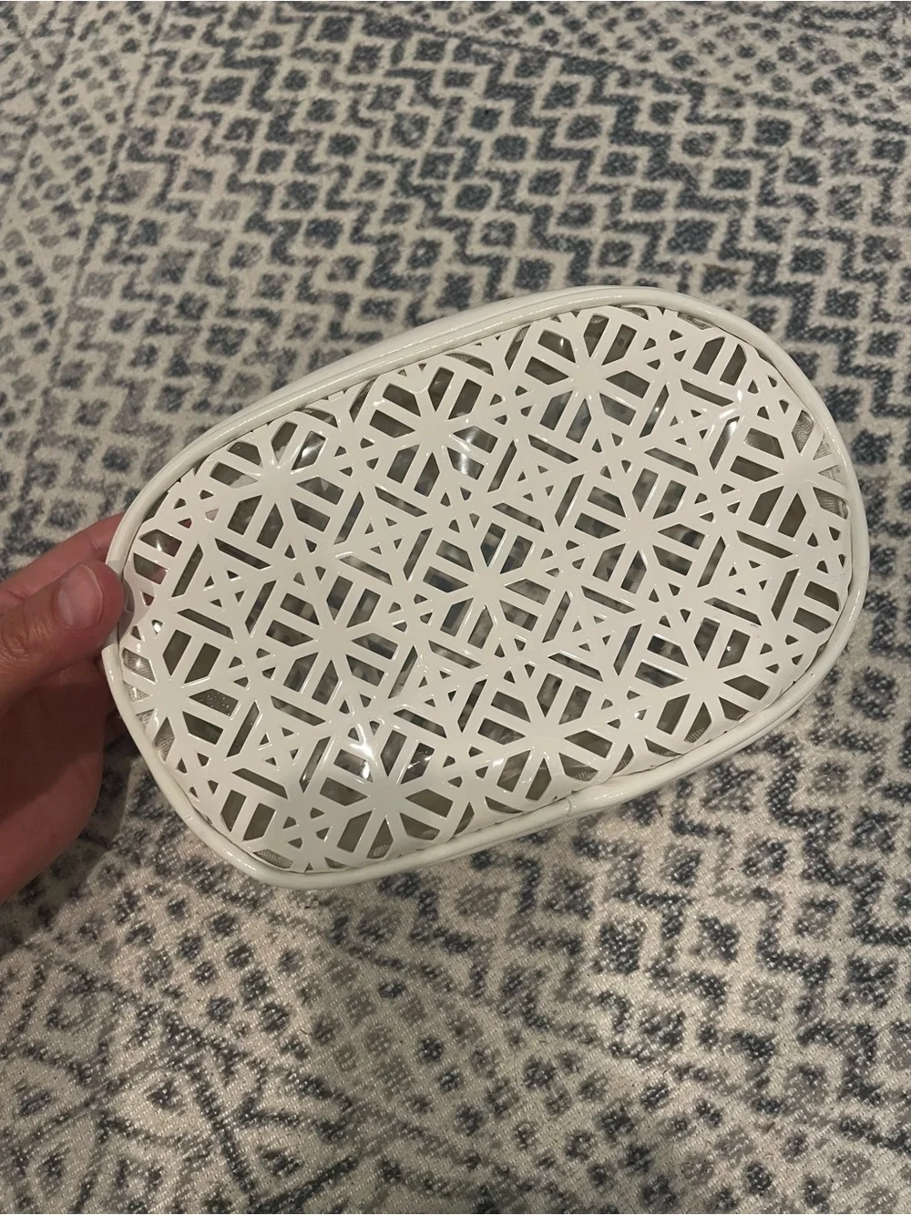 Tory Burch  Laser-Cut Cosmetic Pouch with Gold Zip